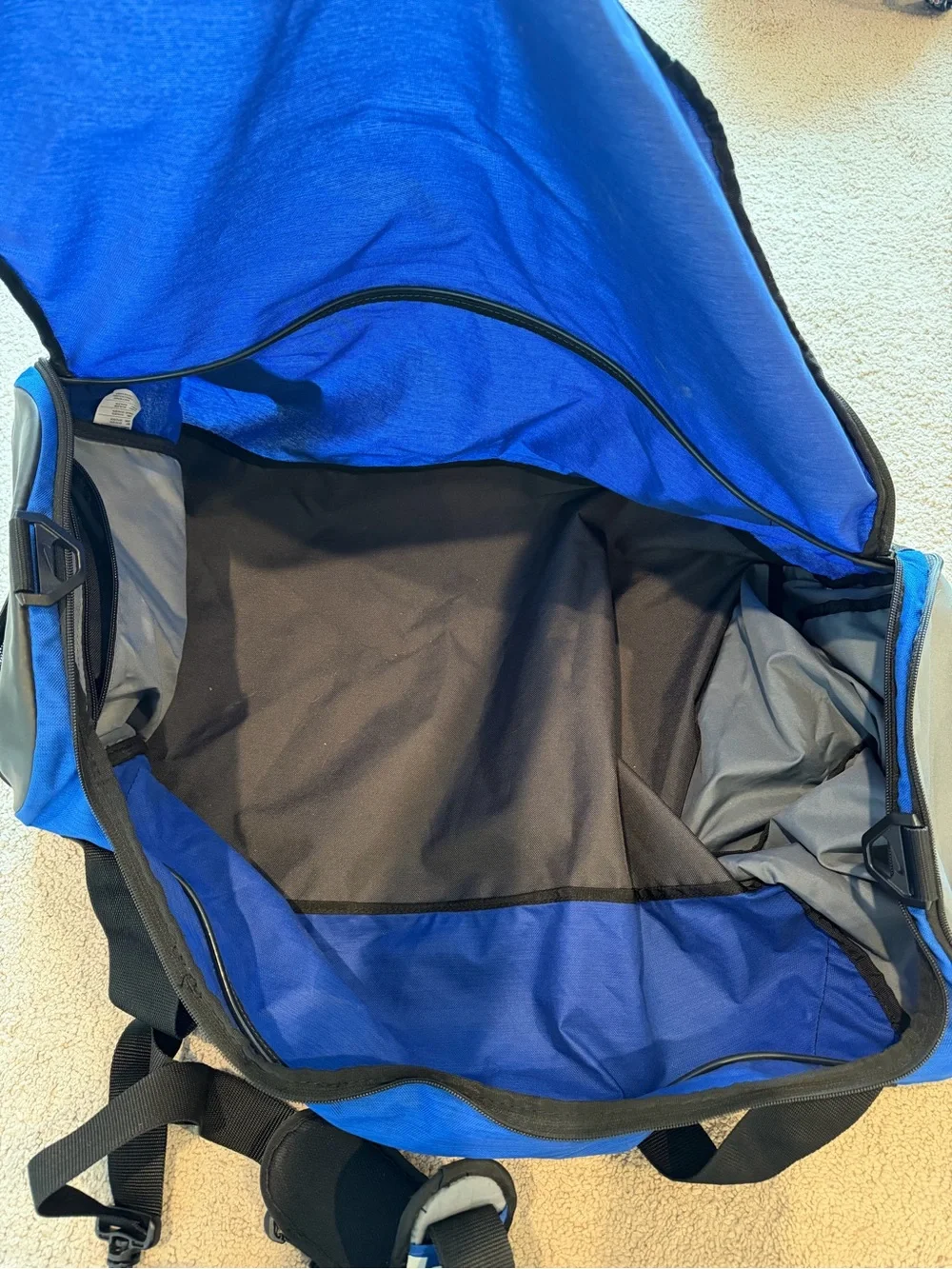 Nike Royal Blue Duffel Bag with White Swoosh